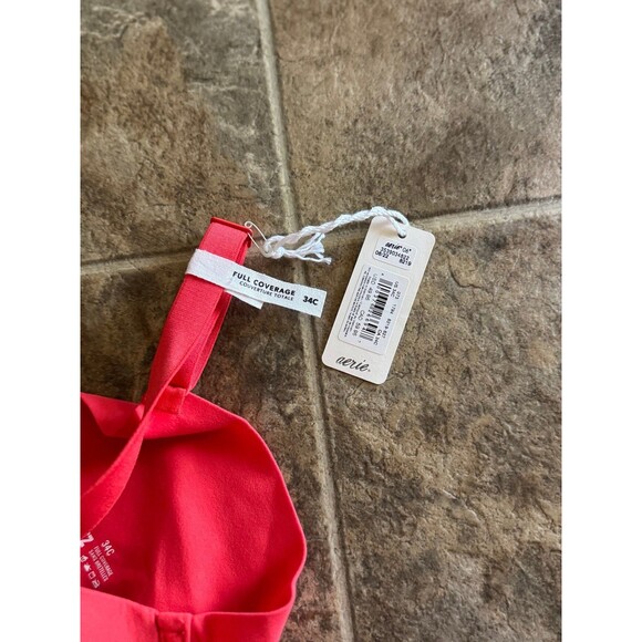 Aerie SMOOTHEZ Full Coverage Lightly Lined Bra Holiday Red Size 34C - Picture 7 of 7